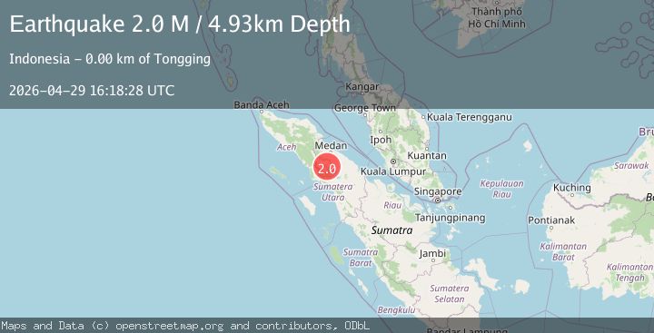 Map of Northern Sumatra, Indonesia