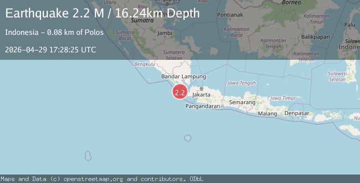 Map of Sunda Strait, Indonesia