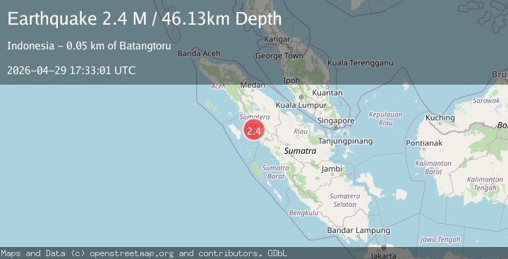 Map of Northern Sumatra, Indonesia