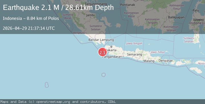 Map of Sunda Strait, Indonesia