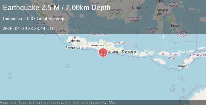 Map of Java, Indonesia