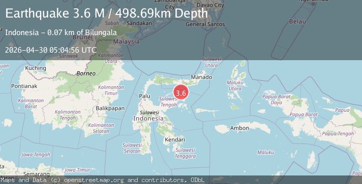 Map of Minahassa Peninsula, Sulawesi