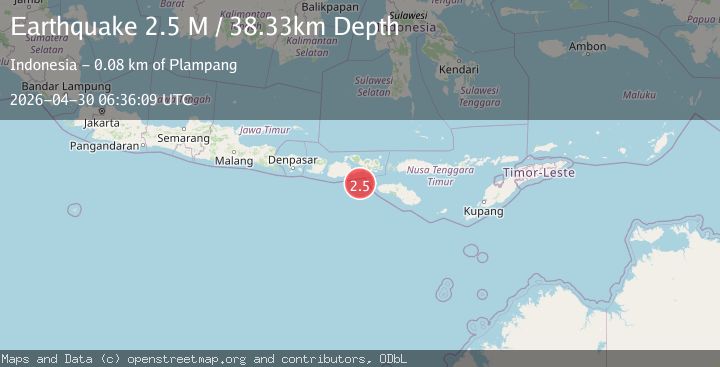 Map of Sumbawa Region, Indonesia