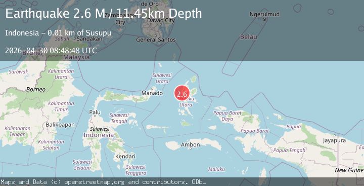 Map of Halmahera, Indonesia