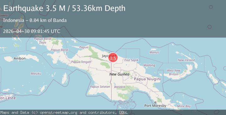 Map of New Guinea, Papua New Guinea