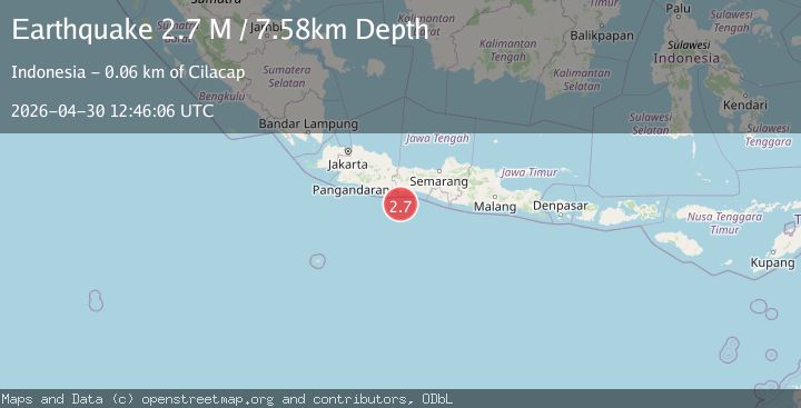 Map of Java, Indonesia