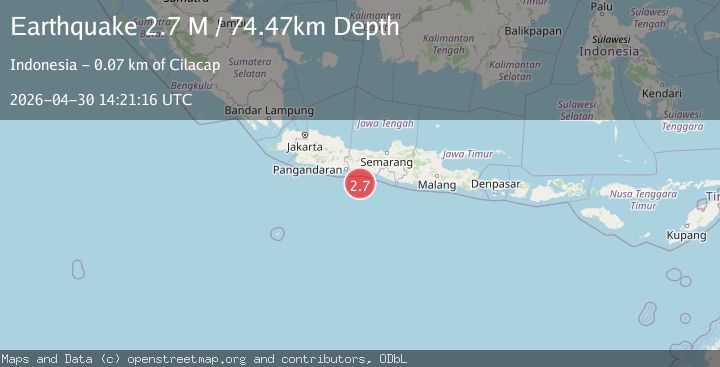 Map of Java, Indonesia