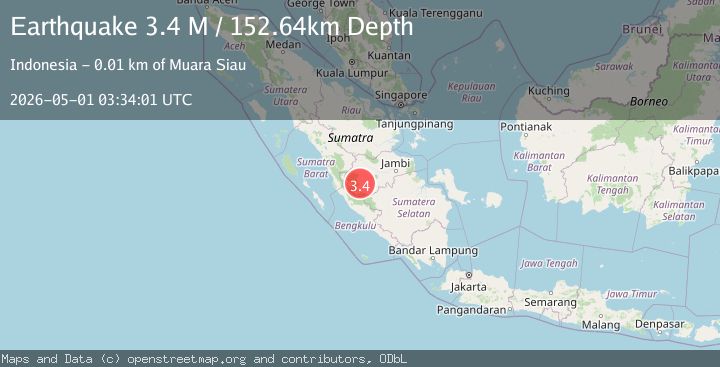 Map of Southern Sumatra, Indonesia