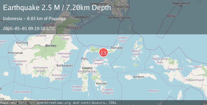 Map of Minahassa Peninsula, Sulawesi