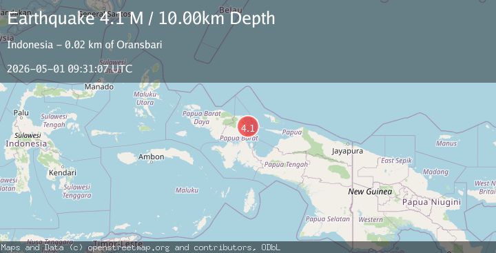 Map of West Papua Region, Indonesia