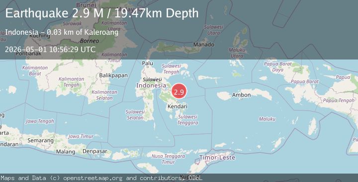 Map of Sulawesi, Indonesia