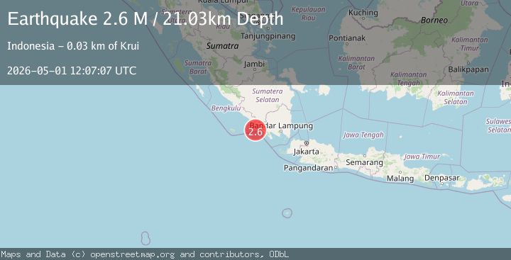 Map of Southern Sumatra, Indonesia