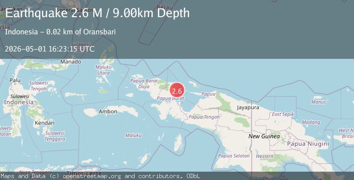 Map of West Papua Region, Indonesia