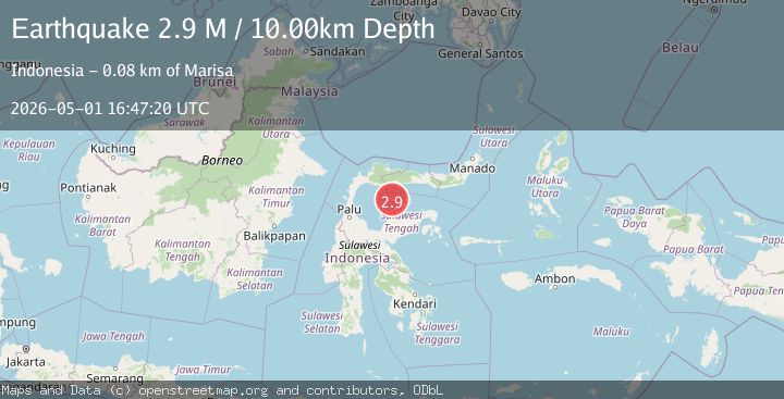 Map of Minahassa Peninsula, Sulawesi