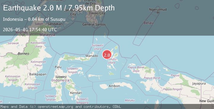 Map of Halmahera, Indonesia