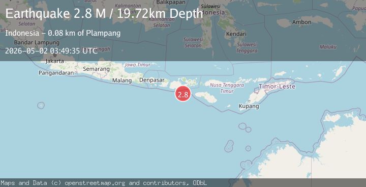 Map of Sumbawa Region, Indonesia