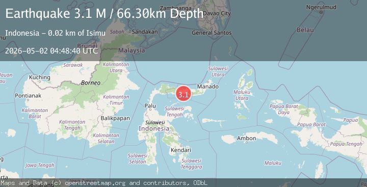 Map of Minahassa Peninsula, Sulawesi