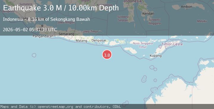 Map of South of Sumbawa, Indonesia