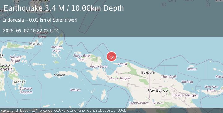 Map of West Papua Region, Indonesia