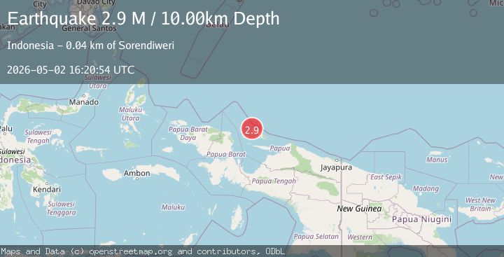 Map of West Papua Region, Indonesia