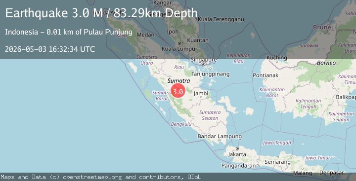 Map of Southern Sumatra, Indonesia