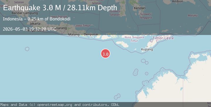 Map of South of Sumbawa, Indonesia