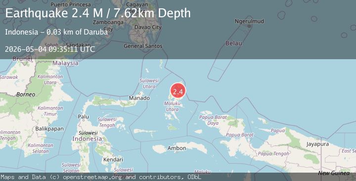 Map of Halmahera, Indonesia