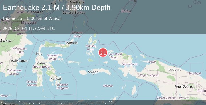 Map of Halmahera, Indonesia
