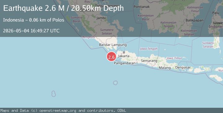 Map of Sunda Strait, Indonesia