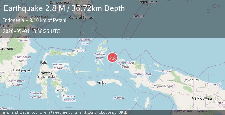 Map of Halmahera, Indonesia