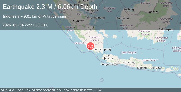 Map of Southern Sumatra, Indonesia