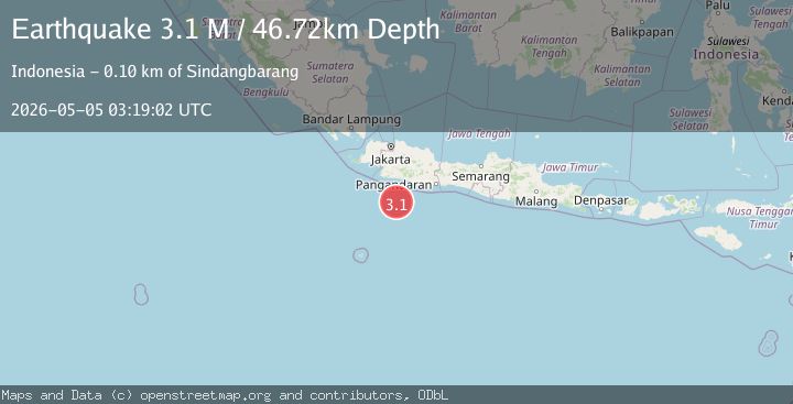Map of Java, Indonesia
