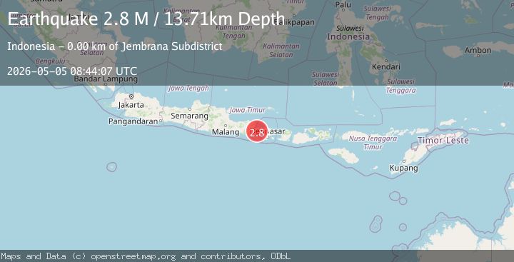 Map of Bali Region, Indonesia