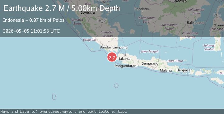 Map of Sunda Strait, Indonesia