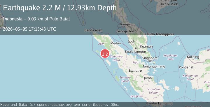 Map of Northern Sumatra, Indonesia