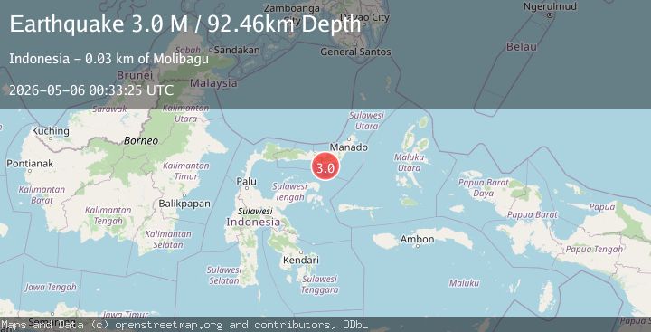 Map of Minahassa Peninsula, Sulawesi