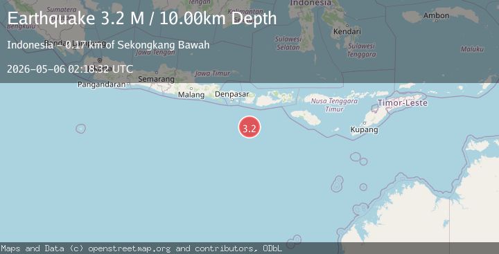 Map of South of Sumbawa, Indonesia