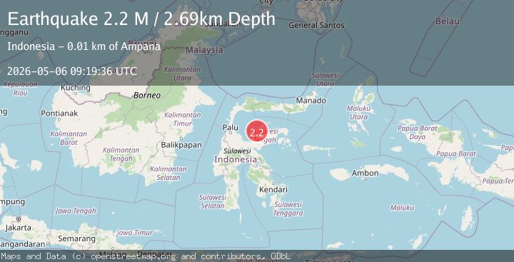 Map of Minahassa Peninsula, Sulawesi