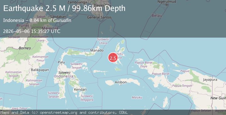 Map of Halmahera, Indonesia