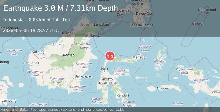 Map of Minahassa Peninsula, Sulawesi