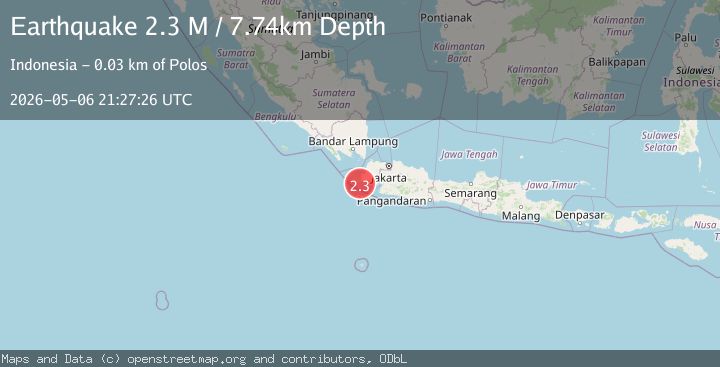 Map of Sunda Strait, Indonesia