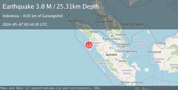 Map of Northern Sumatra, Indonesia