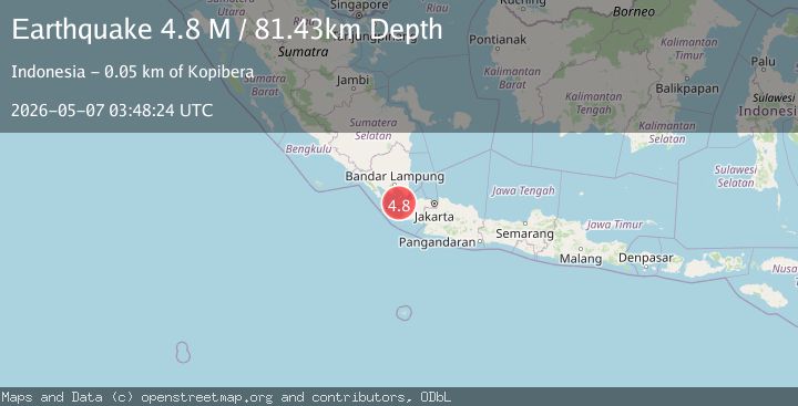 Map of Sunda Strait, Indonesia