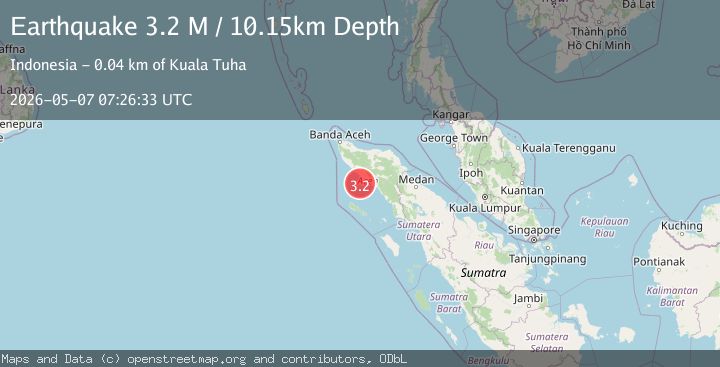 Map of Northern Sumatra, Indonesia