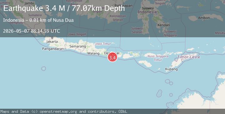 Map of Bali Region, Indonesia