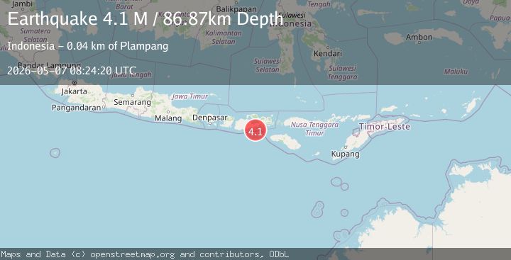 Map of Sumbawa Region, Indonesia