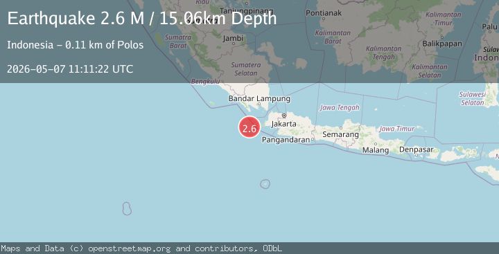 Map of Sunda Strait, Indonesia