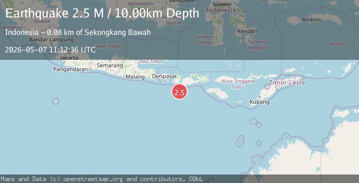 Map of Sumbawa Region, Indonesia