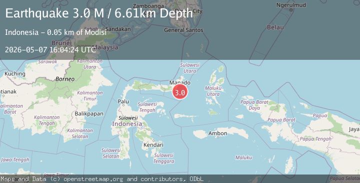 Map of Minahassa Peninsula, Sulawesi