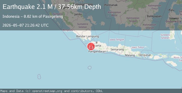 Map of Sunda Strait, Indonesia